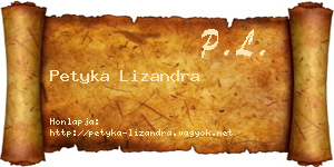 Petyka Lizandra névjegykártya